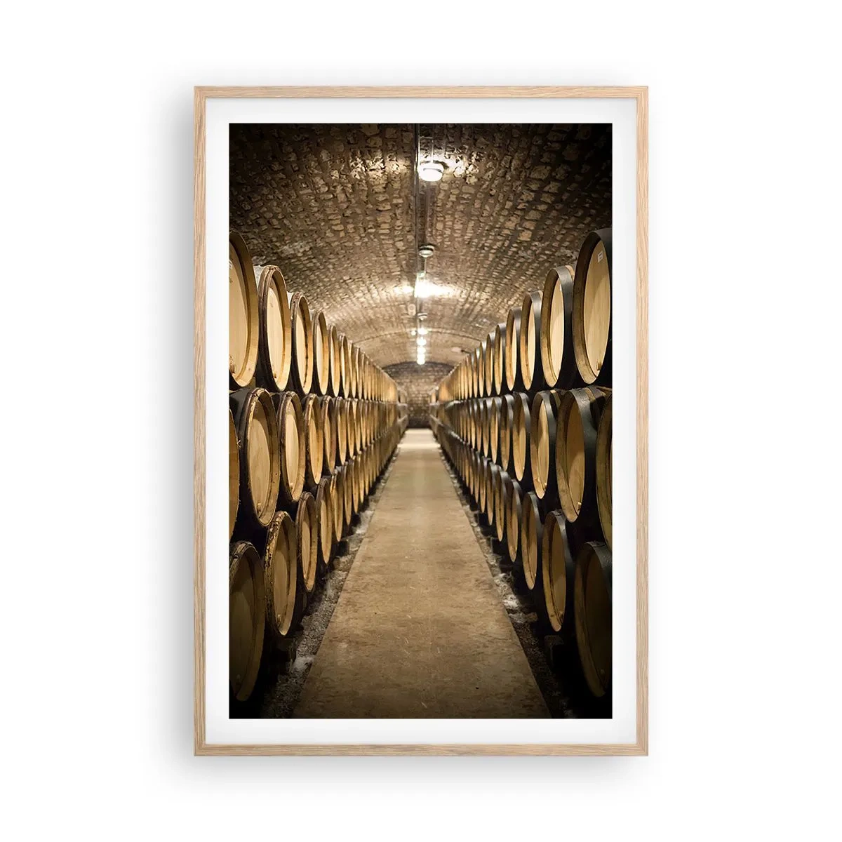 Pôster com moldura de carvalho claro - Em um porão de tijolos - 61x91 cm