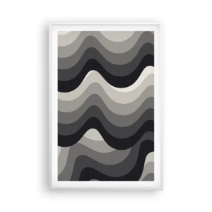 Pôster em moldura branca - Onda após onda - 61x91 cm