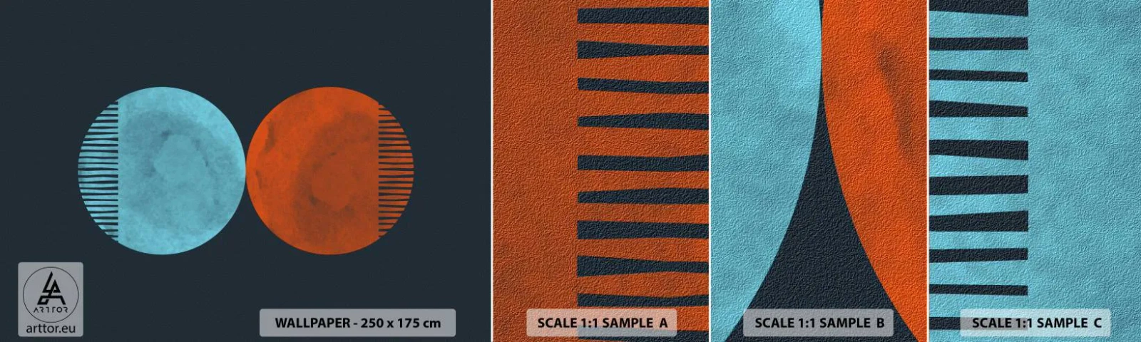 Amostra de papel de parede autocolante Deluxe Sticker - Apenas geometria? - Abstração, Pedaço, Distritos - 100x30 cm