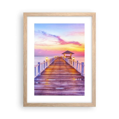 Pôster com moldura de carvalho claro - O silêncio lilás-dourado da noite - 30x40 cm