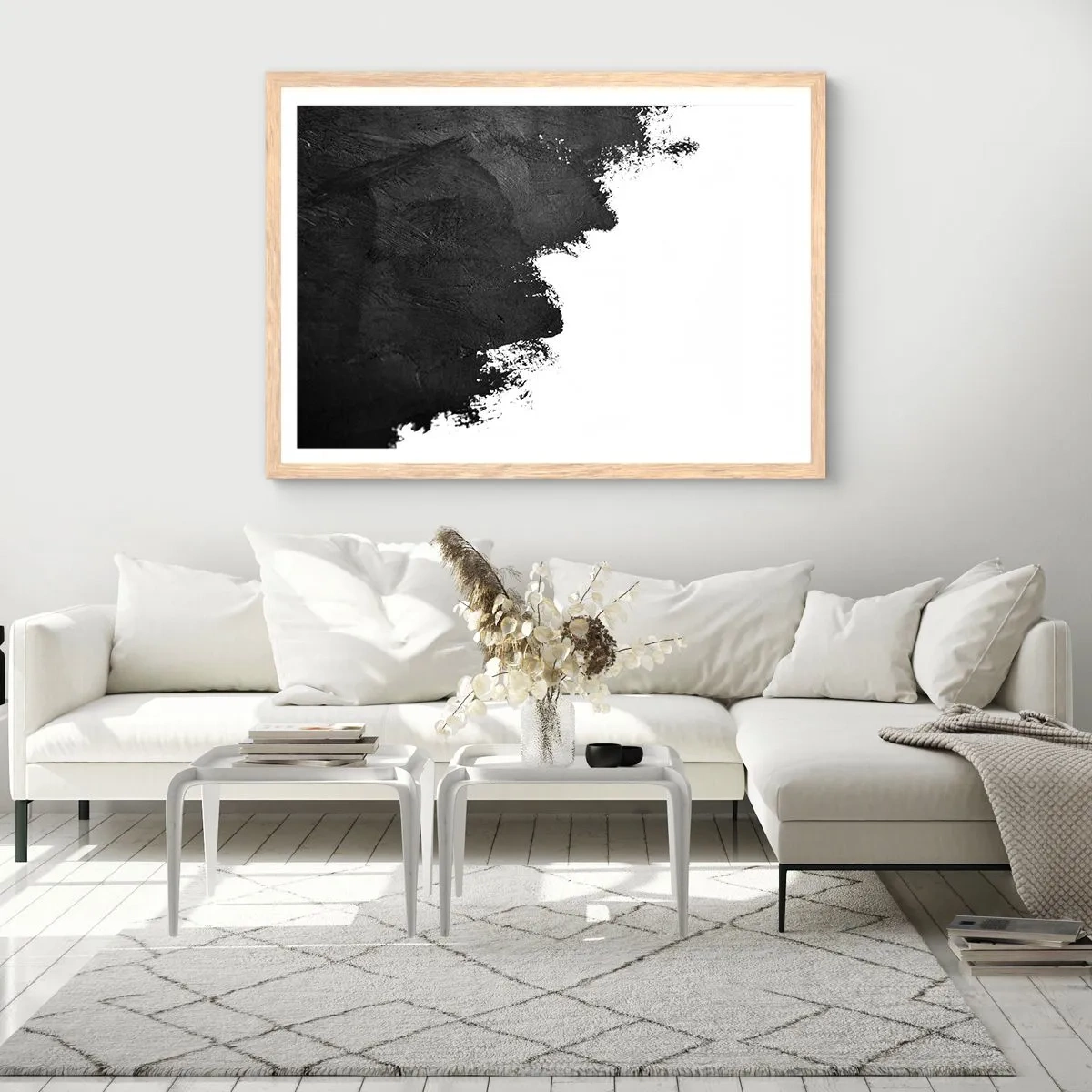 Pôster com moldura de carvalho claro - Elementos: terra - 50x40 cm