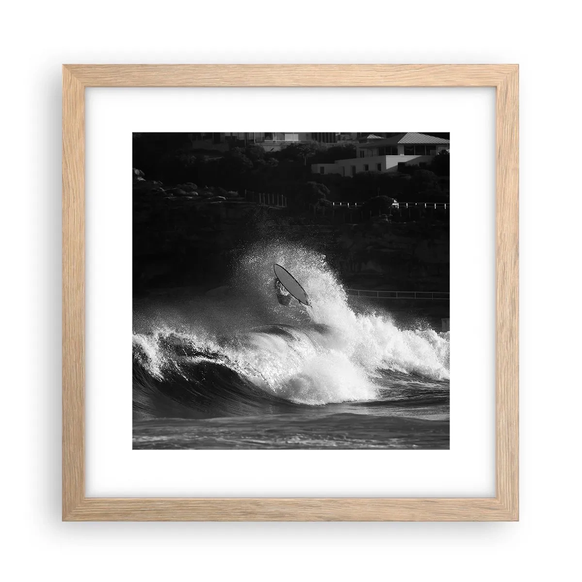 Pôster com moldura de carvalho claro - Desafio aceito! - 30x30 cm