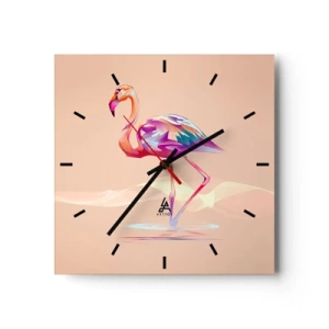 Relógio de parede - Relógio em vidro - A ave das boas emoções - 30x30 cm