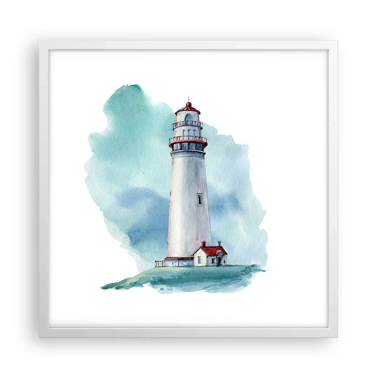 Pôster em moldura branca - A gentil irmã do azul - 50x50 cm