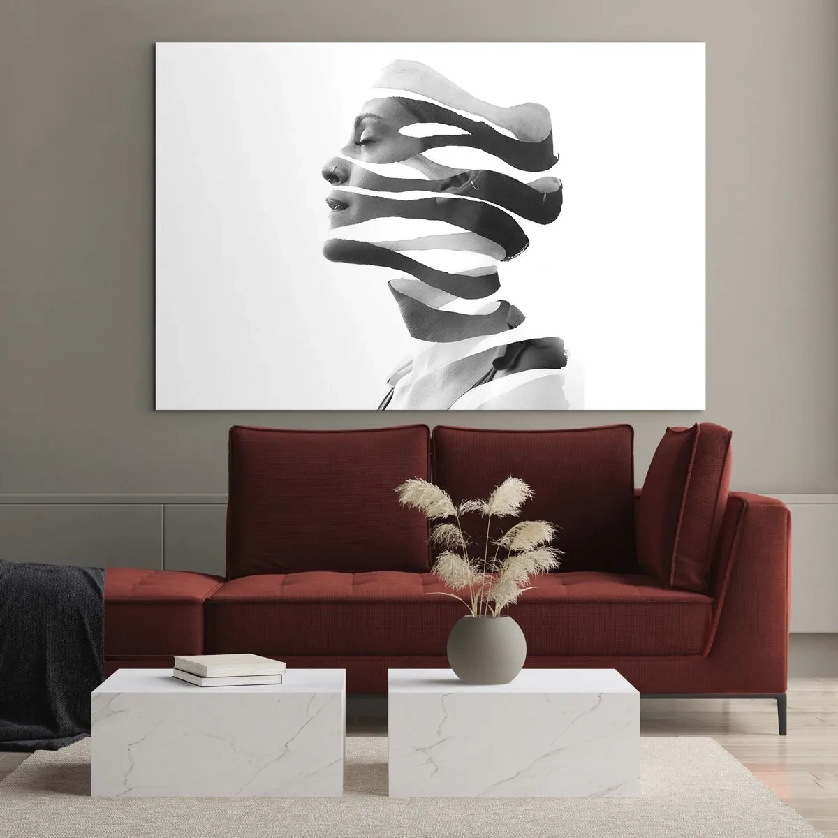 Quadro em vidro - Retrato surrealista - 120x80 cm