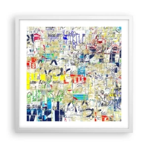 Pôster em moldura branca - Simplesmente agradável aos olhos - 50x50 cm