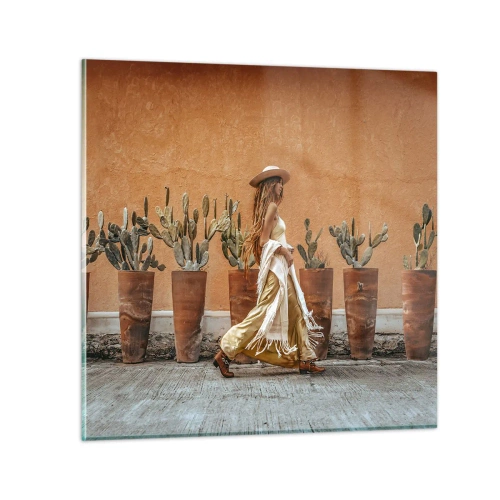 Quadro em vidro - Estilo hippie - 30x30 cm