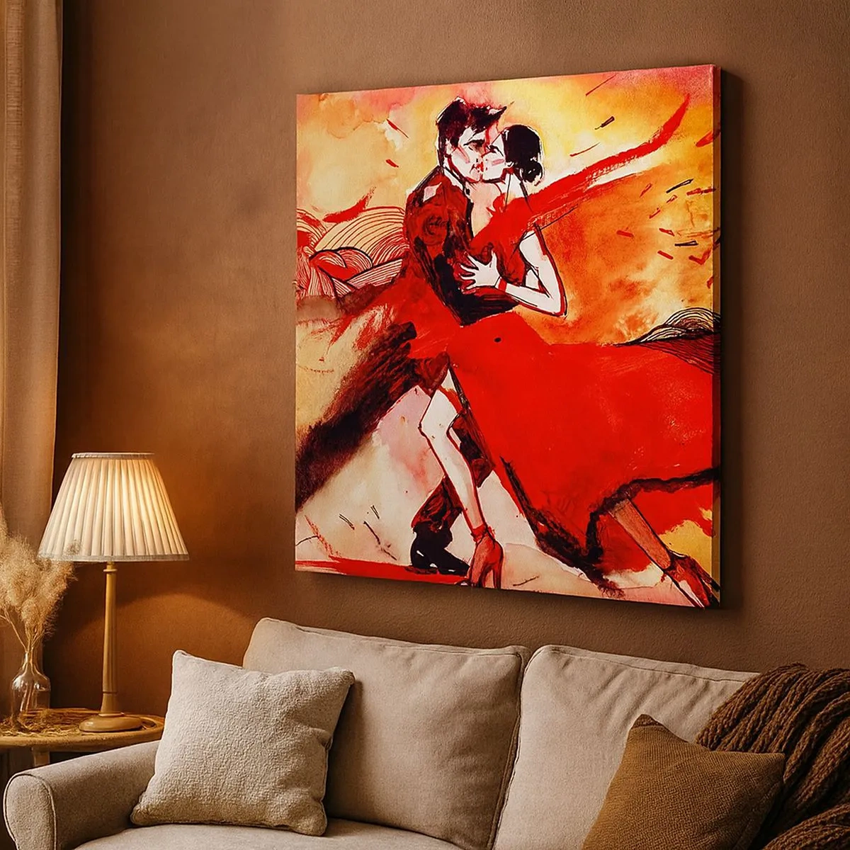 Quadro em tela - O ritmo roxo da paixão - 30x30 cm