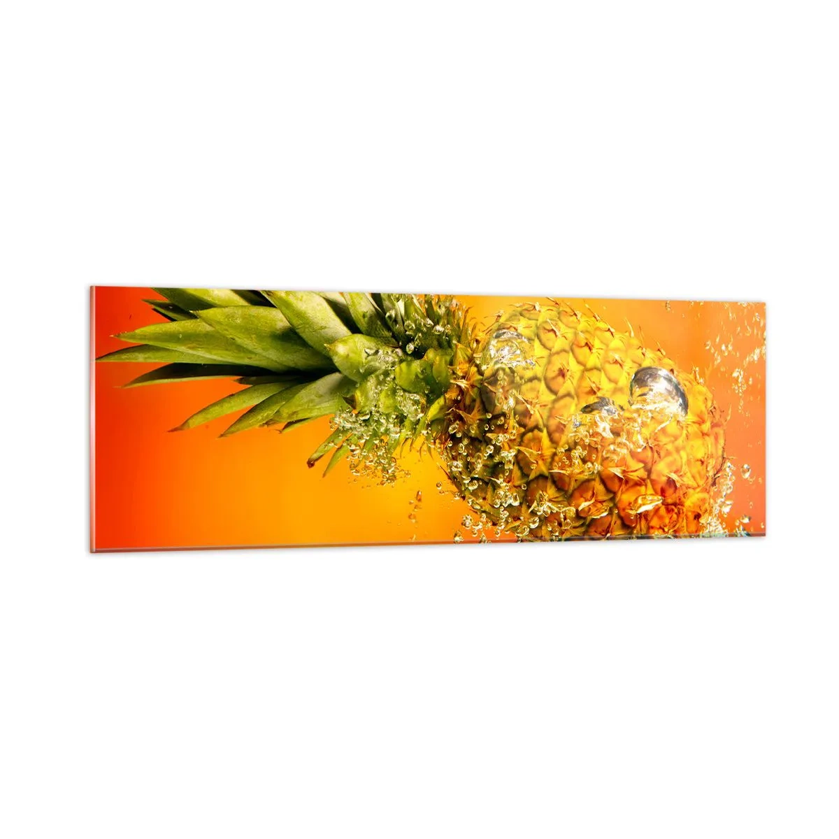 Quadro em vidro - Frescor suculento tropical - 90x30 cm