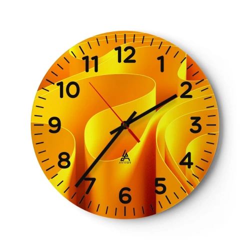 Relógio de parede - Relógio em vidro - Como as ondas do sol - 30x30 cm