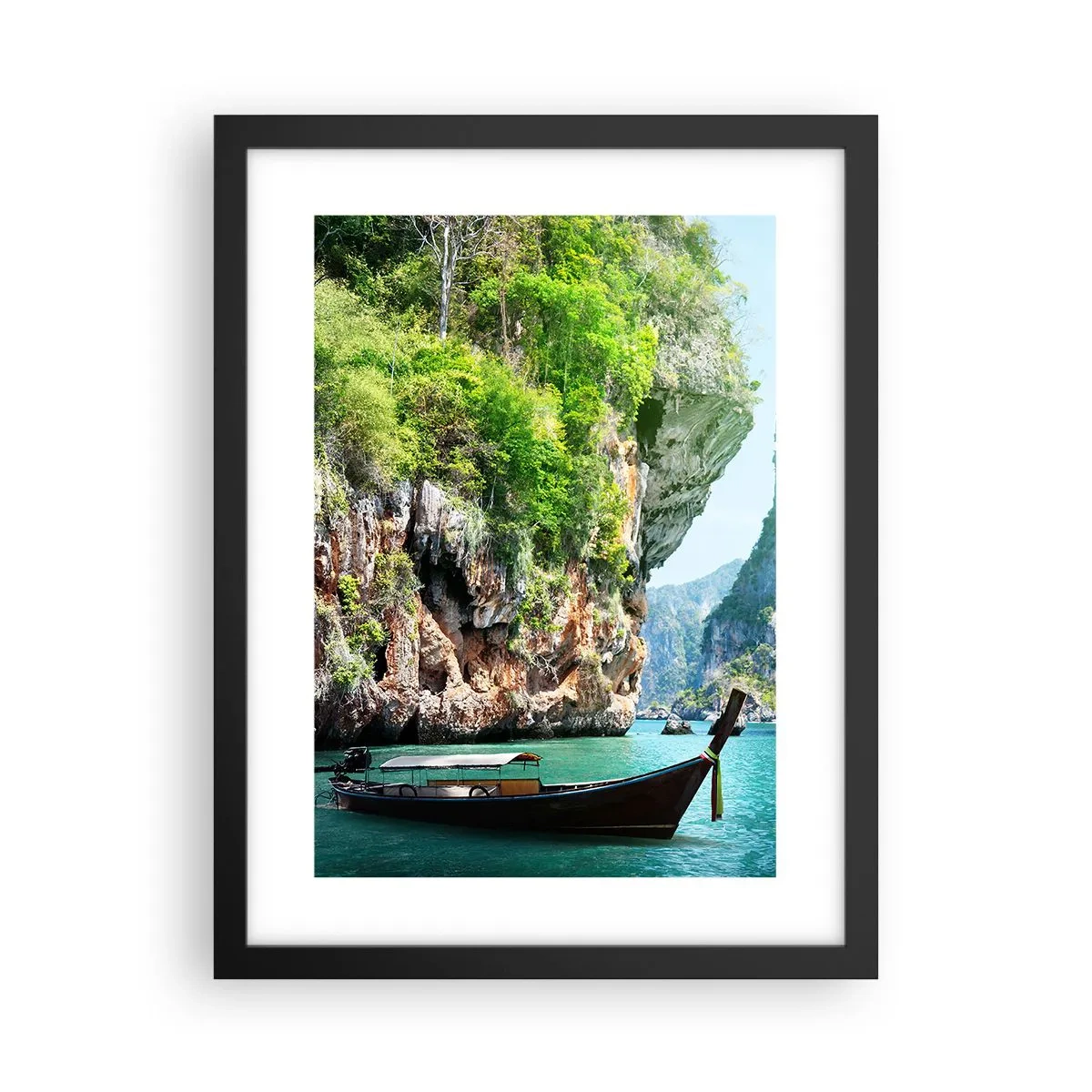 Pôster com moldura preta - Um convite para uma viagem exótica - 30x40 cm