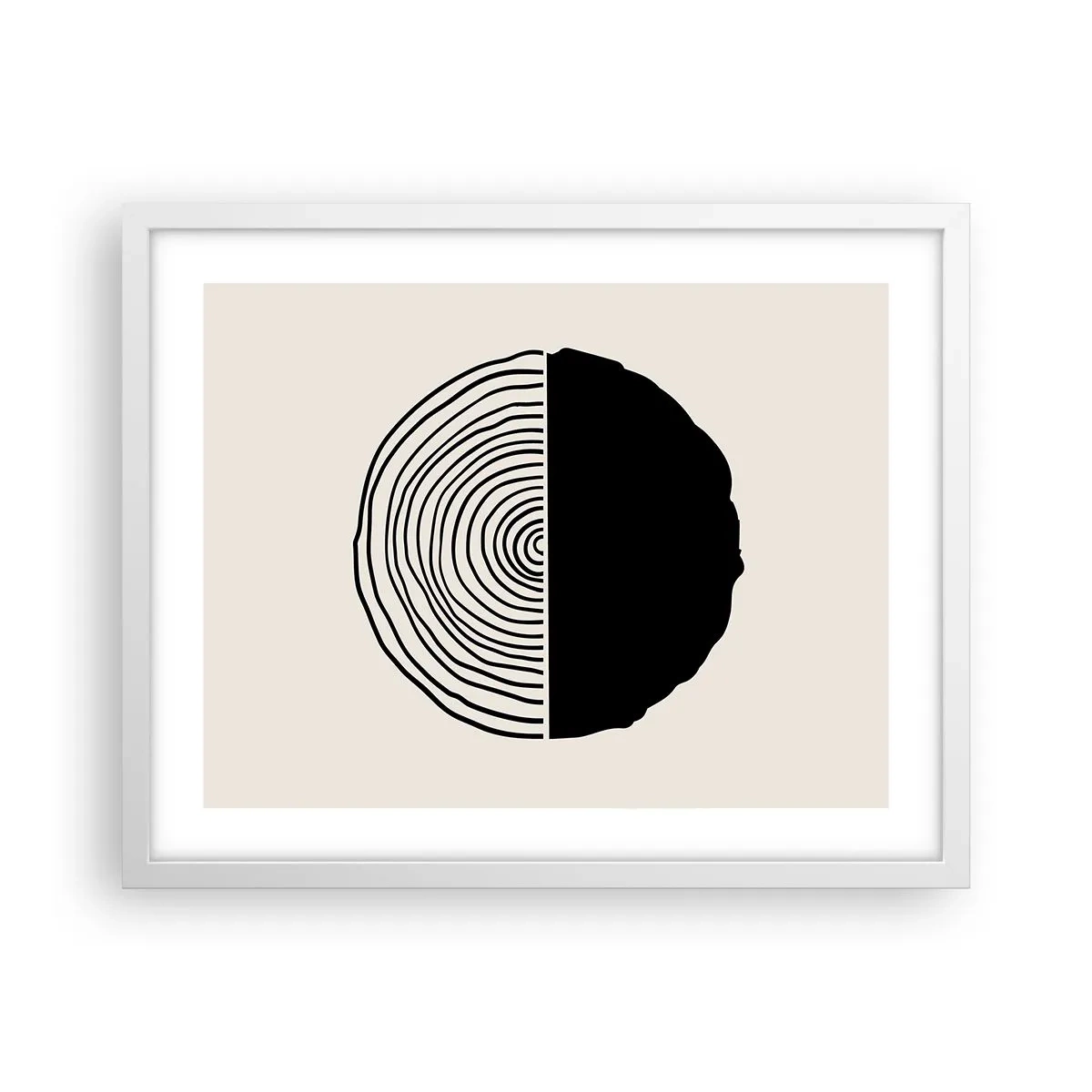 Pôster em moldura branca - Meio a meio - 50x40 cm