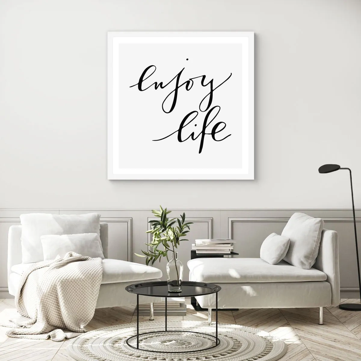 Pôster em moldura branca - Nada mais... - 50x50 cm