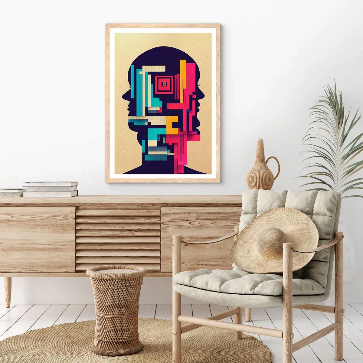 Pôster com moldura de carvalho claro - Novos títulos - 50x70 cm