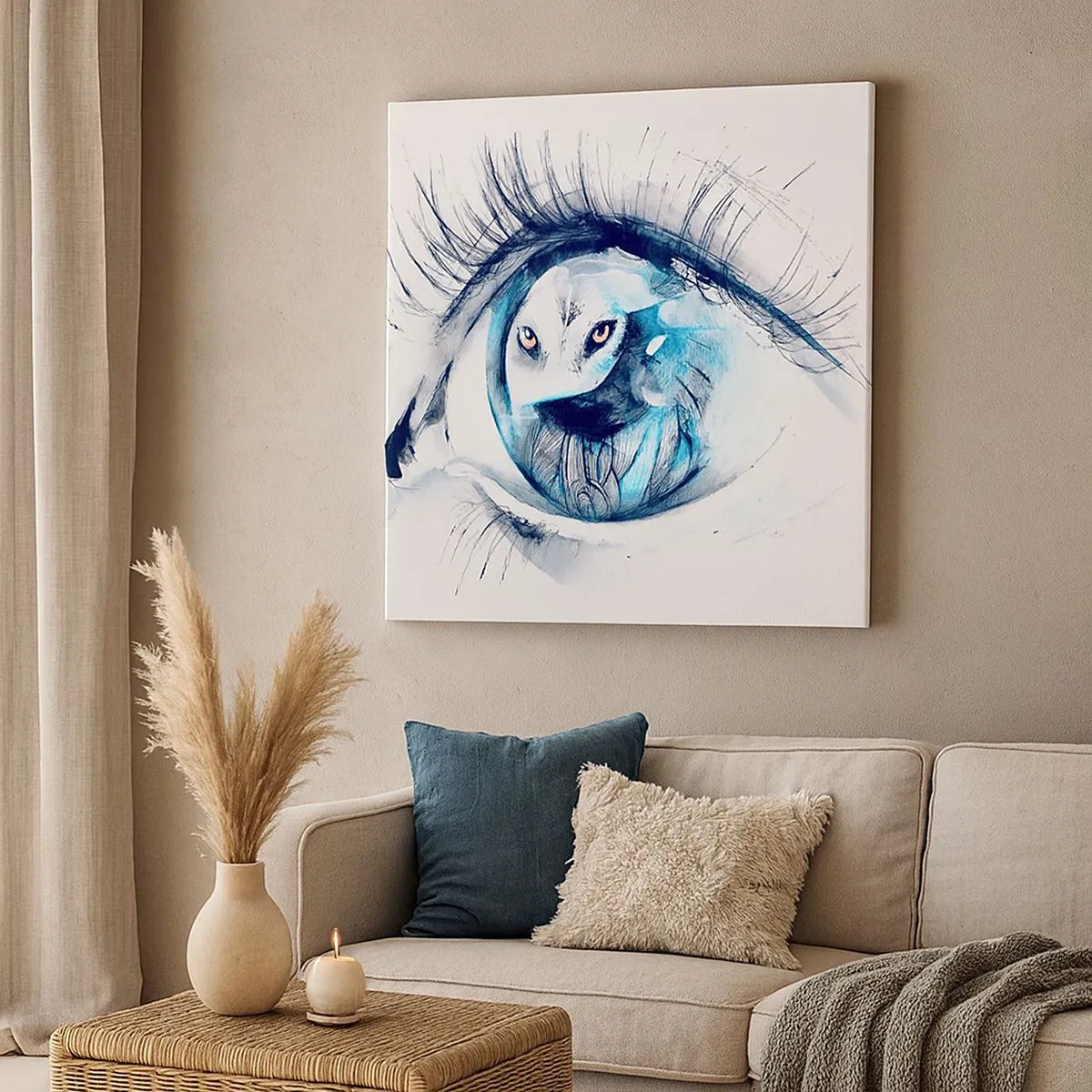 Quadro em tela - Cara a cara com o selvagem - 30x30 cm