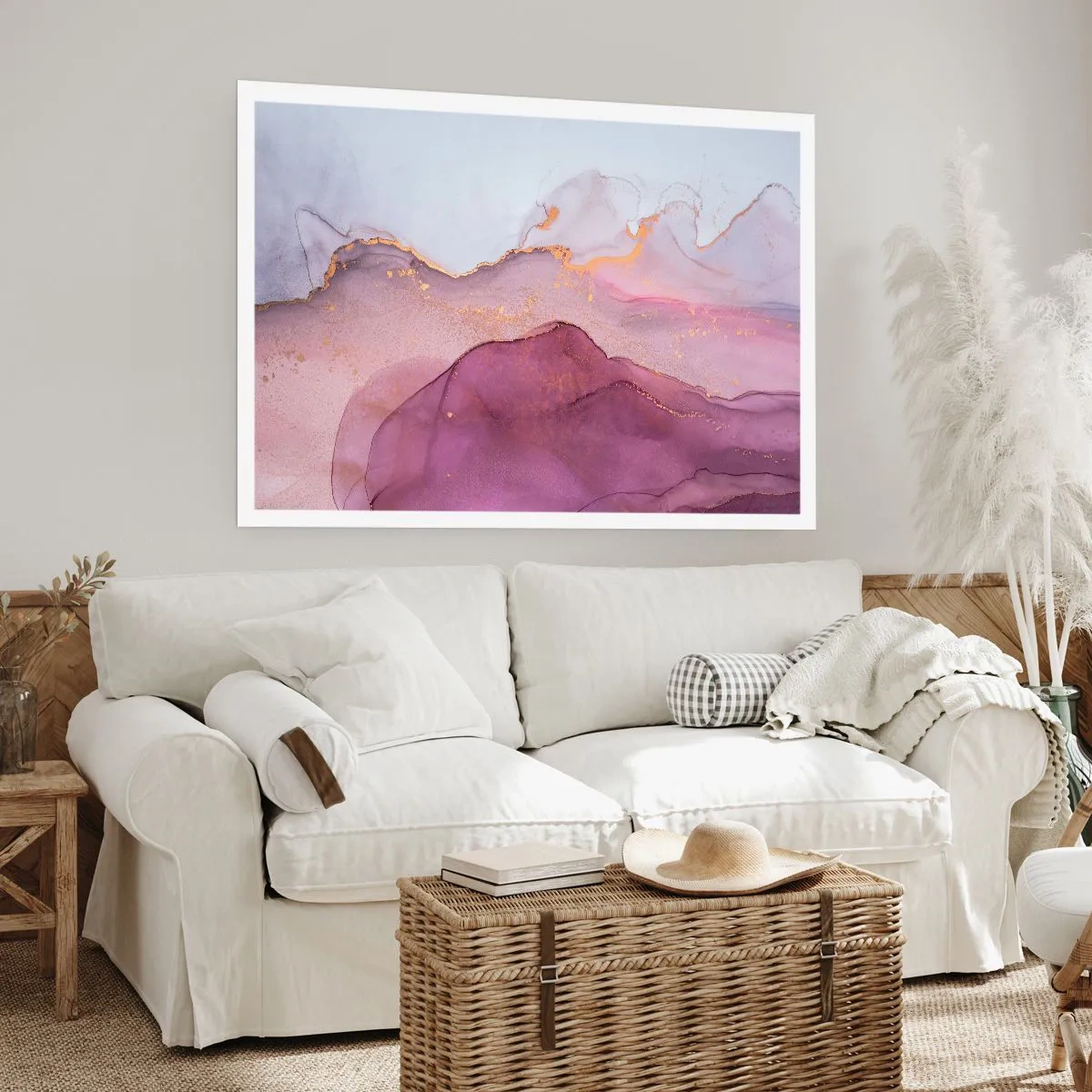 Pôster - Ondas de lilás e roxo - 50x40 cm