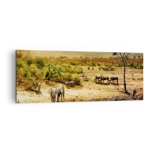 Quadro em tela - Um rio corria no Éden... - 140x50 cm