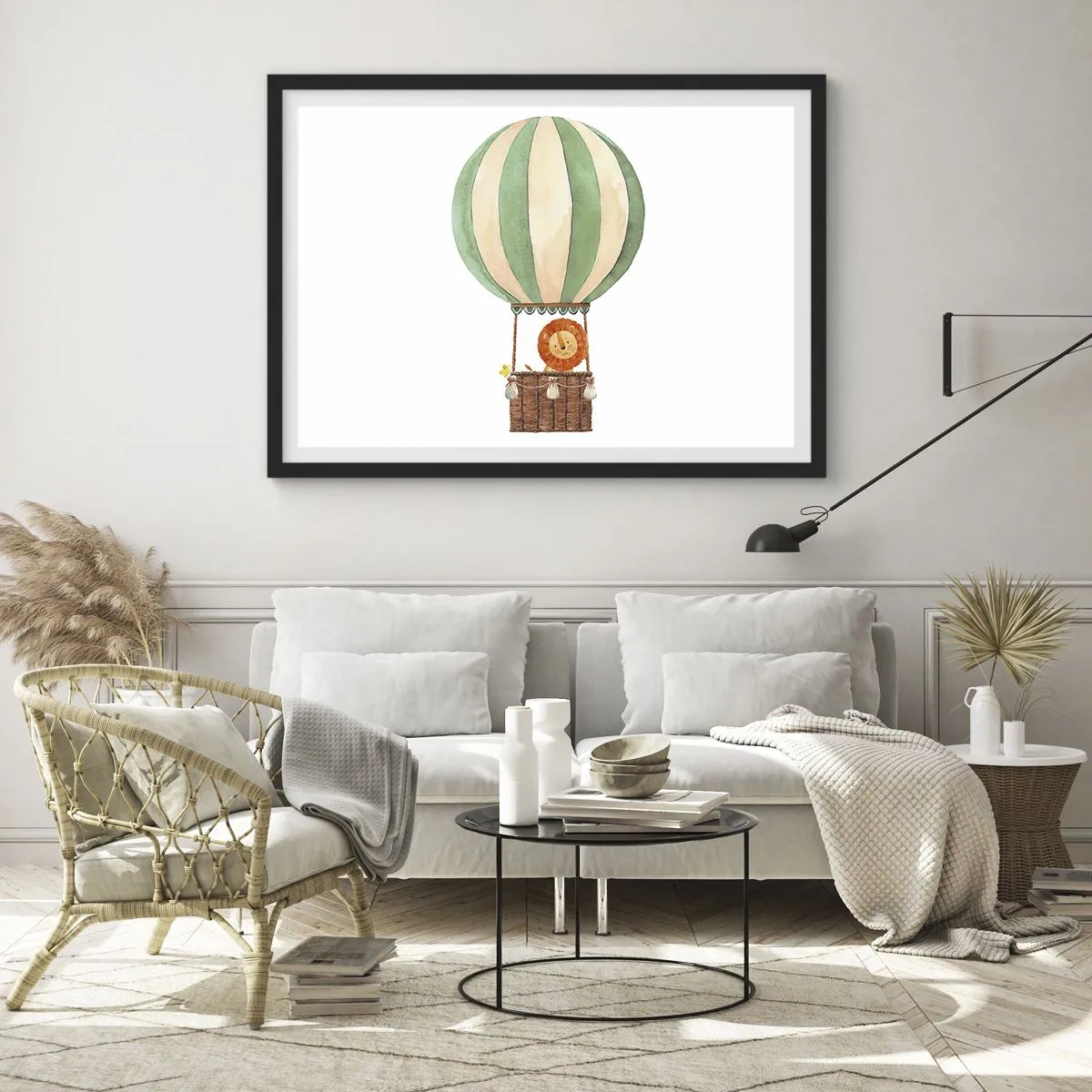 Pôster com moldura preta - As viagens de Leon - 70x50 cm