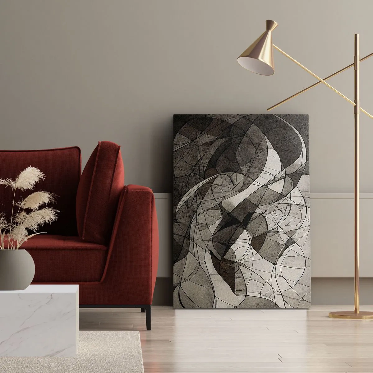 Quadro em tela - Circulação das cores da terra - 45x80 cm