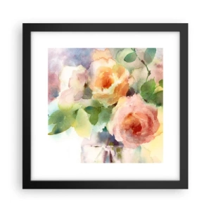 Pôster com moldura preta - Delicado como uma aquarela - 30x30 cm