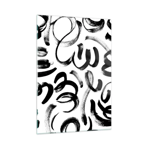 Quadro em vidro - Preto sobre branco - 50x70 cm