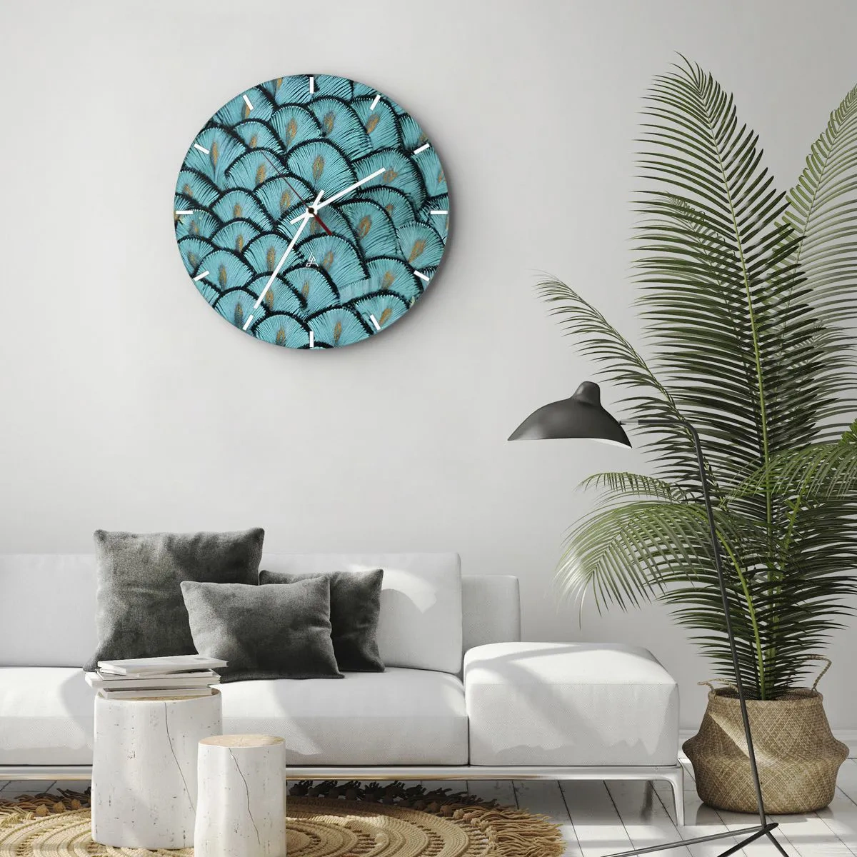 Relógio de parede - Relógio em vidro - A grande gala de penas - 40x40 cm