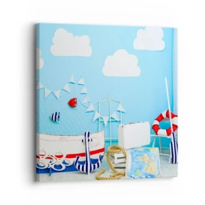 Quadro em tela - Saudade infantil da aventura - 30x30 cm