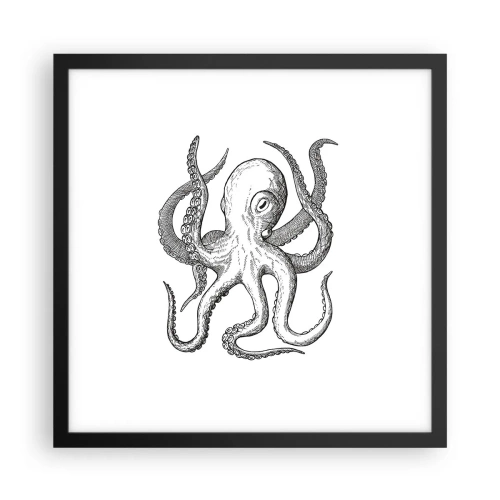 Pôster com moldura preta - Dançando com as ondas - 40x40 cm