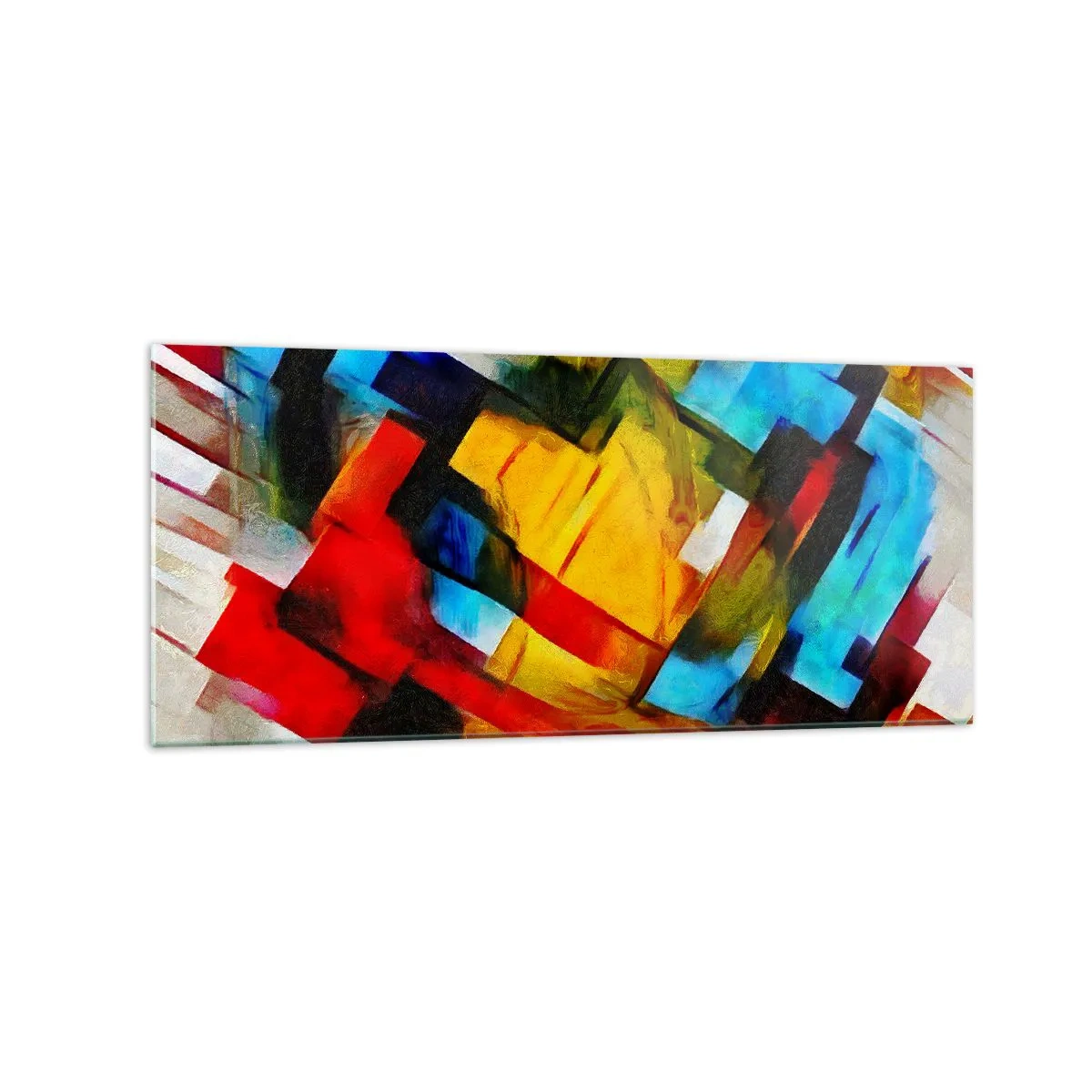 Quadro em vidro - Camadas multicoloridas - 120x50 cm