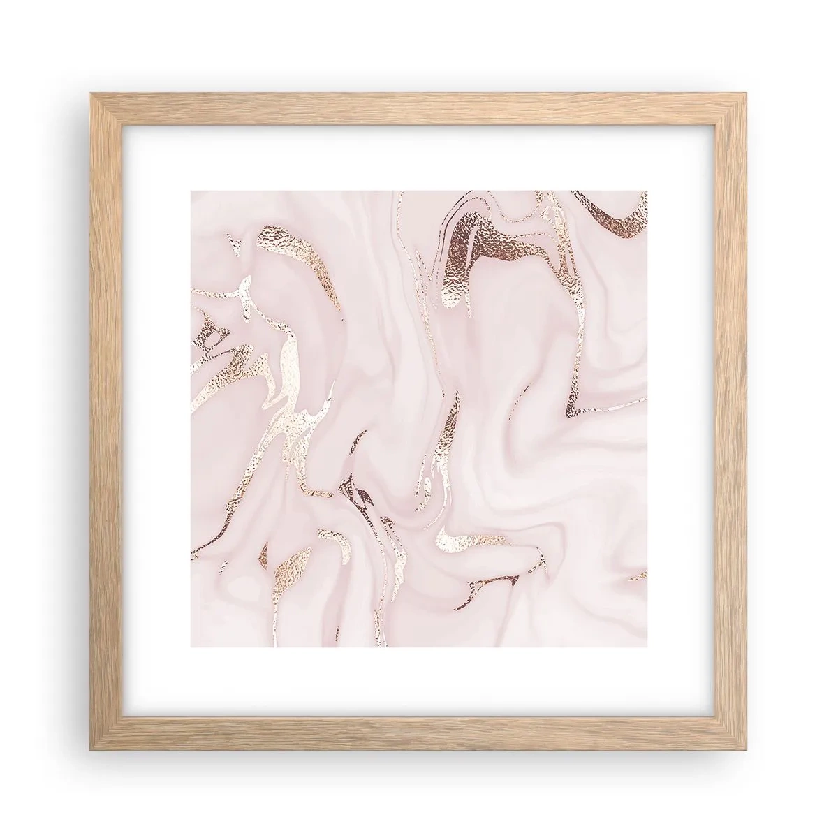 Pôster com moldura de carvalho claro - Num lenço cor-de-rosa - 30x30 cm