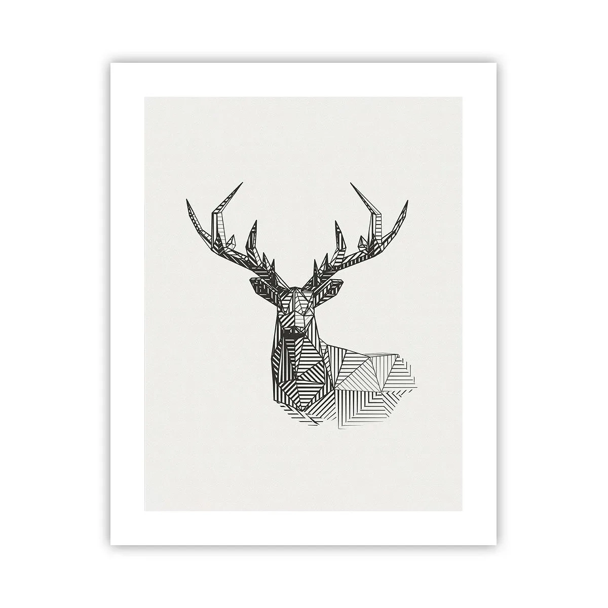Pôster - Veado em estilo cubista - 40x50 cm