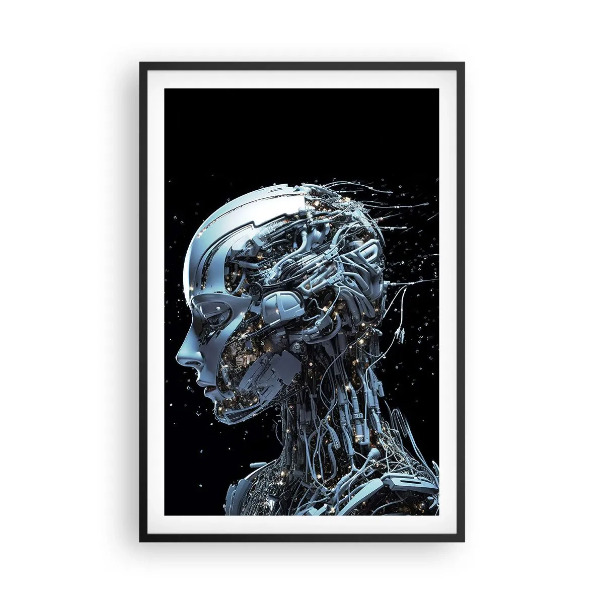 Pôster com moldura preta - A tecnologia é uma mulher - 61x91 cm