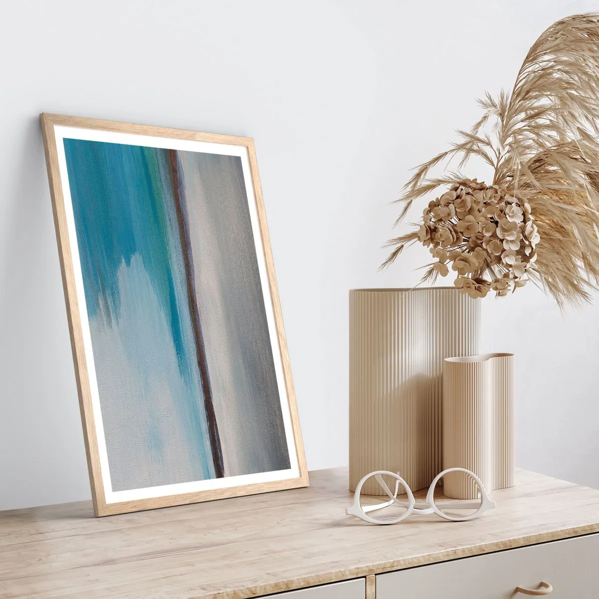 Pôster com moldura de carvalho claro - Paisagem horizontal - 70x100 cm