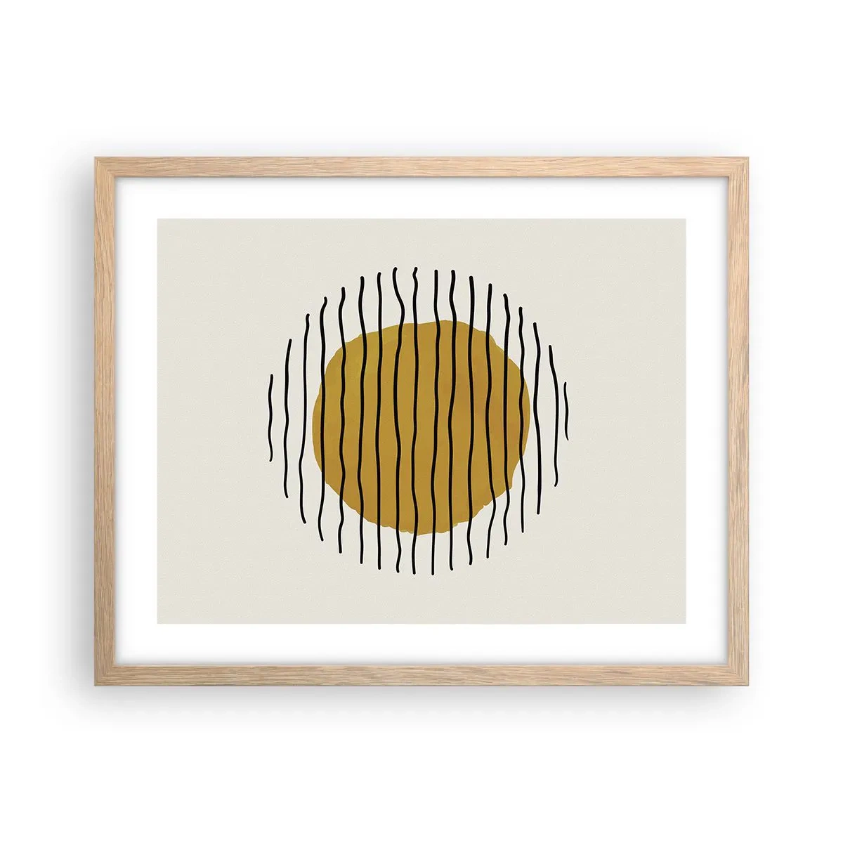 Pôster com moldura de carvalho claro - Abstração a tremer com o calor - 50x40 cm