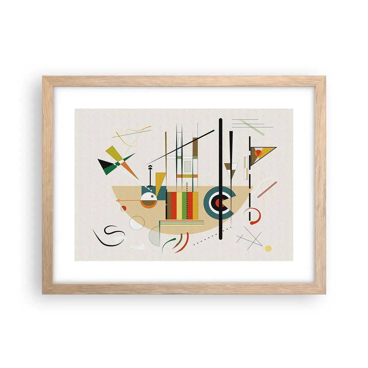 Pôster com moldura de carvalho claro - E o mundo ri - 40x30 cm