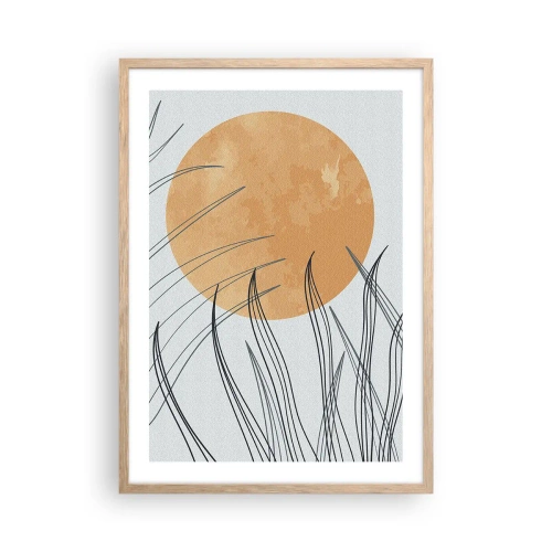 Pôster com moldura de carvalho claro - Sempre em direção ao sol - 50x70 cm