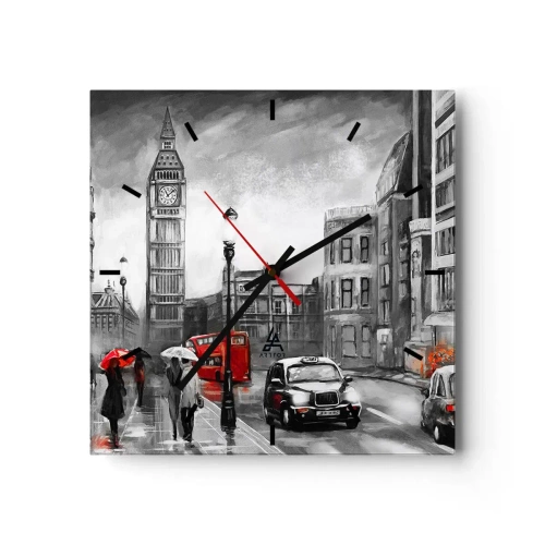 Relógio de parede - Relógio em vidro - Não é uma cidade cinzenta - 30x30 cm