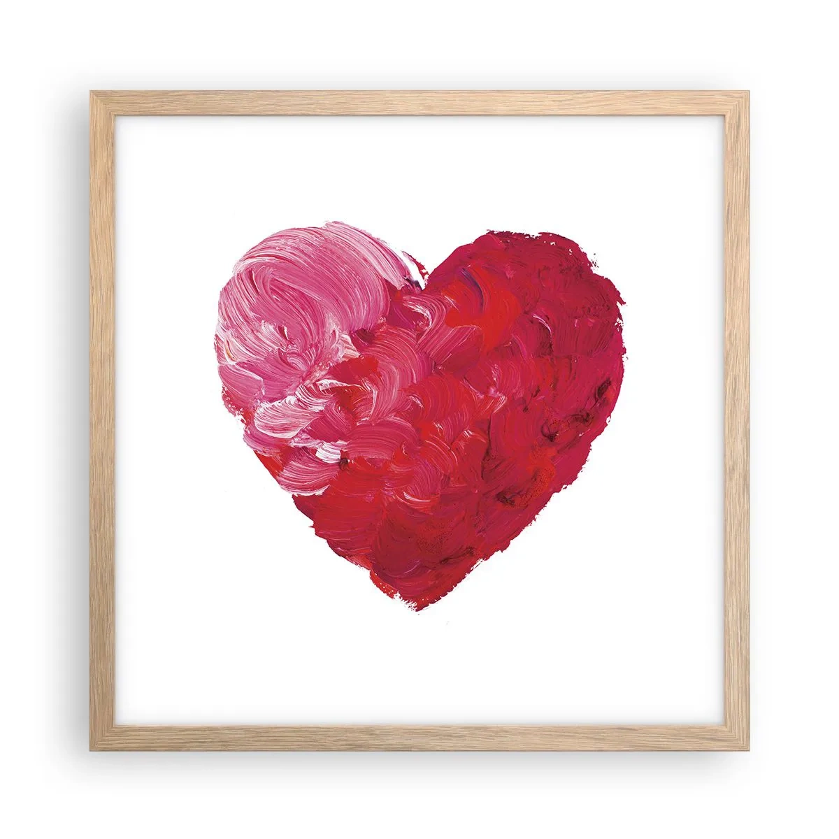 Pôster com moldura de carvalho claro - All you need is love - 40x40 cm
