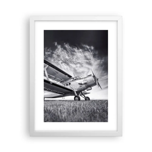 Pôster em moldura branca - Andarilho alado - 30x40 cm