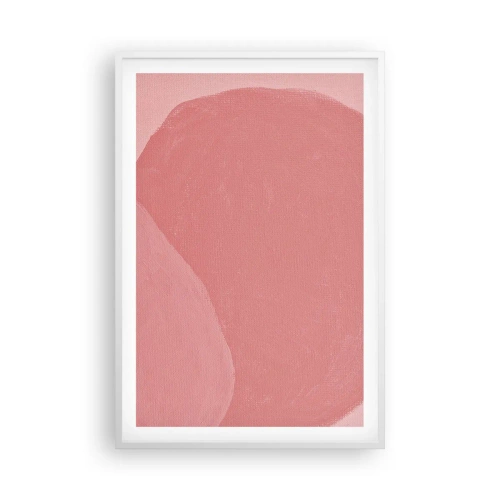 Pôster em moldura branca - Composição orgânica em rosa - 61x91 cm