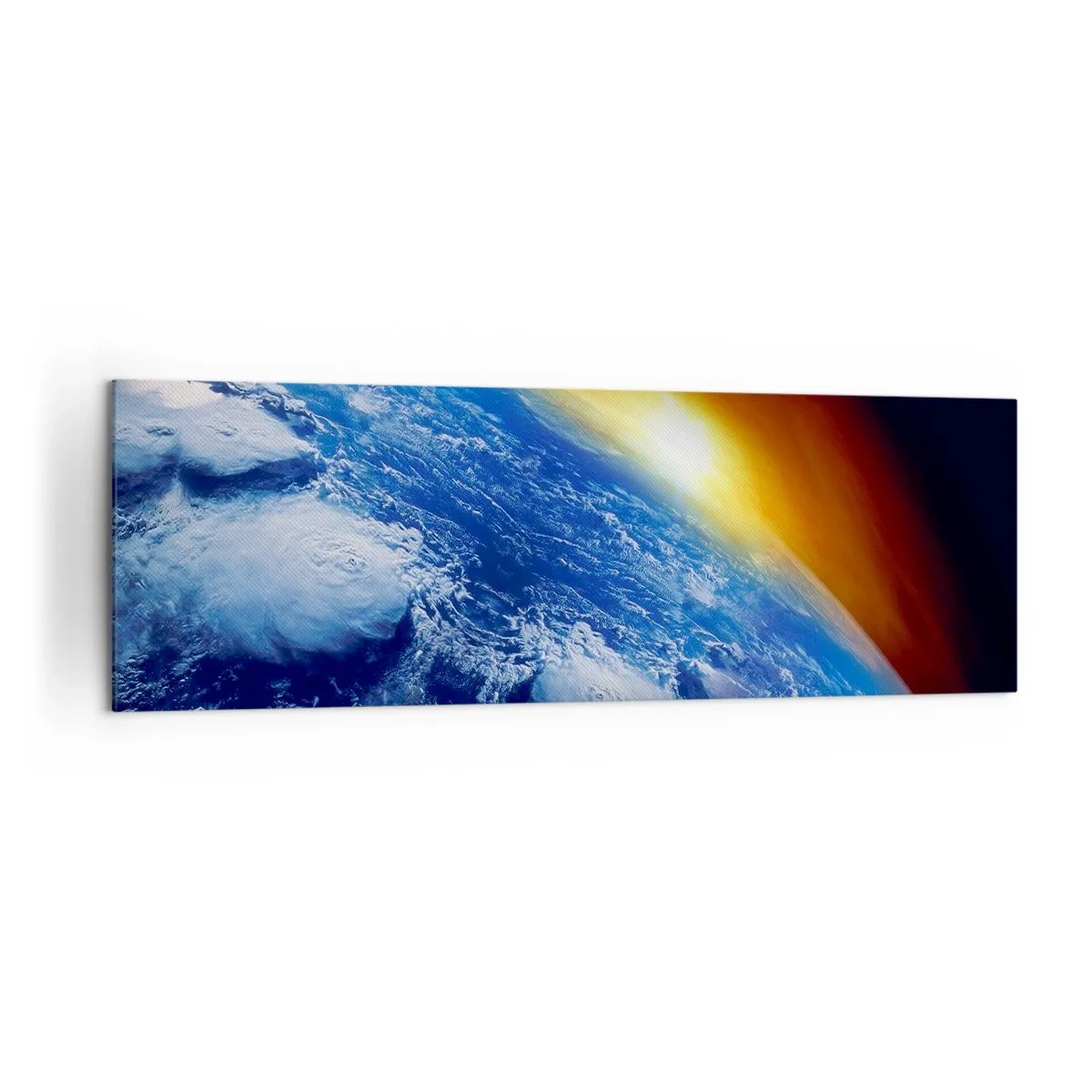 Quadro em tela - Nascer do sol sobre o planeta azul - 160x50 cm