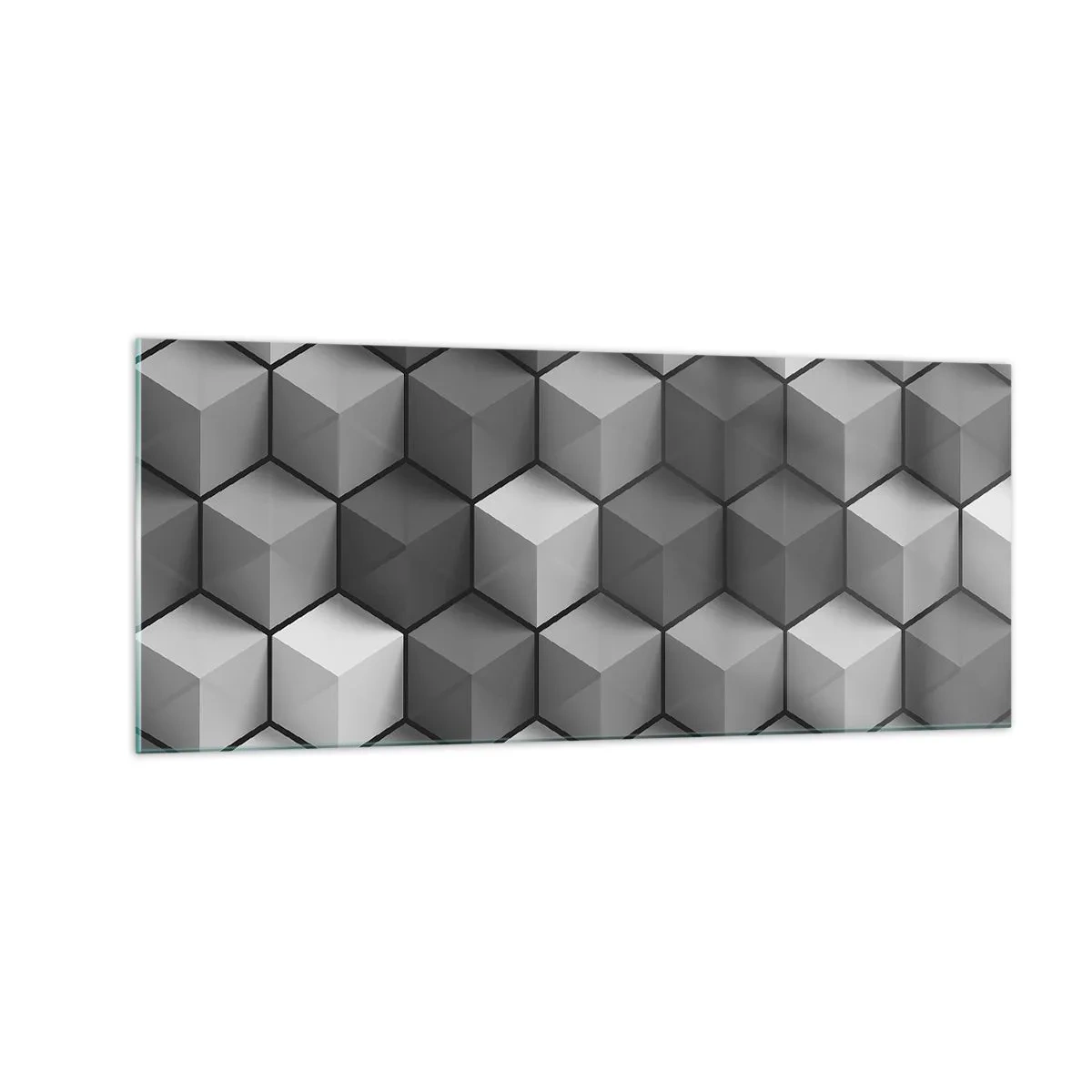 Quadro em vidro - Quebra-cabeça cubista - 100x40 cm