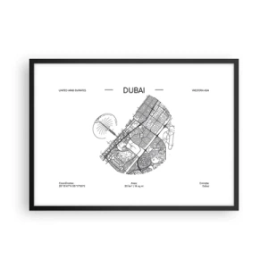 Pôster com moldura preta - Anatomia de Dubai - 70x50 cm