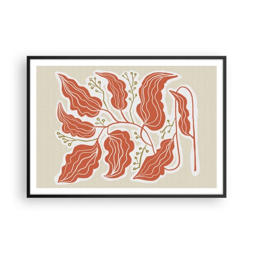 Pôster com moldura preta - Folclórico e coral - 100x70 cm