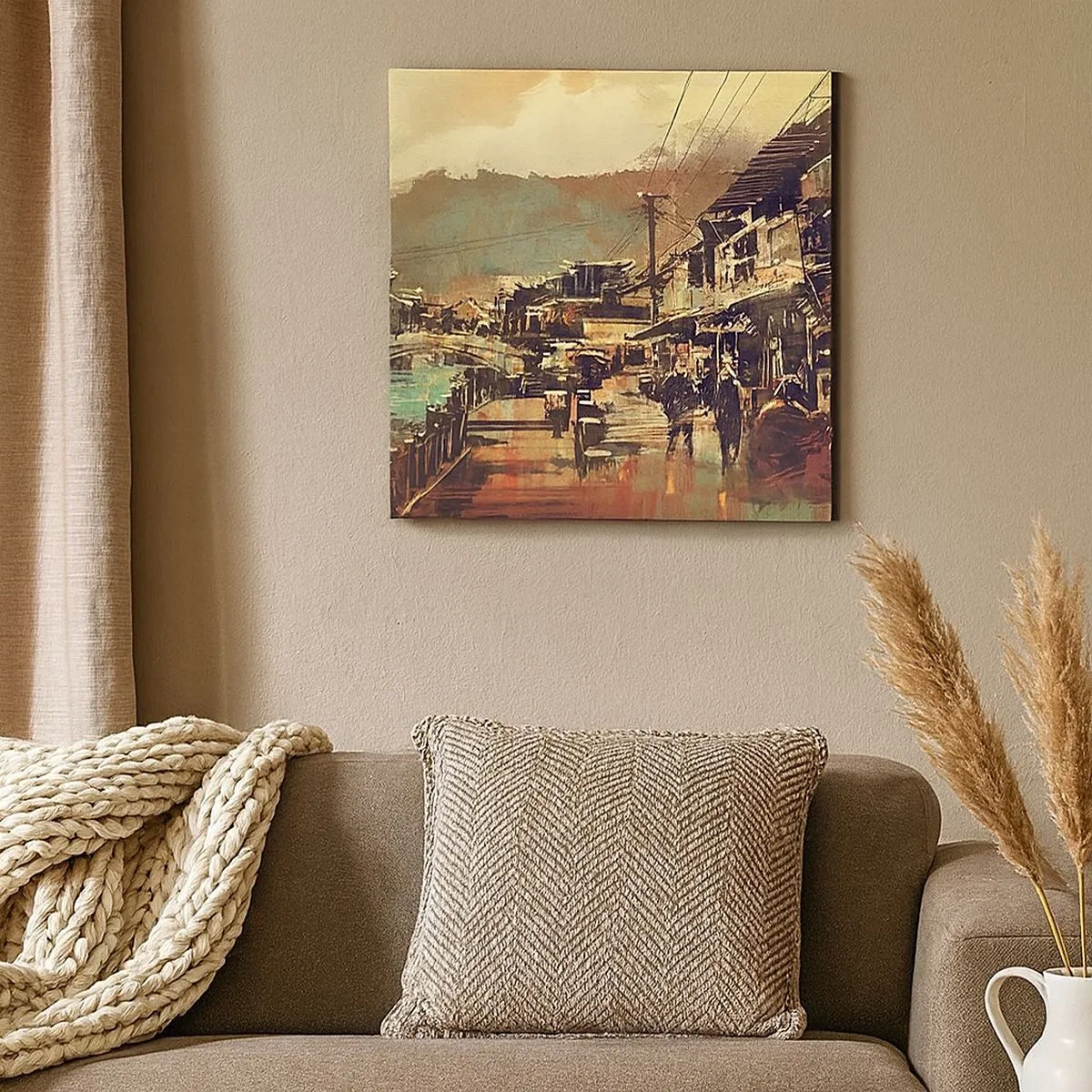 Quadro em tela - A vida como uma riqueza cinzenta - 30x30 cm