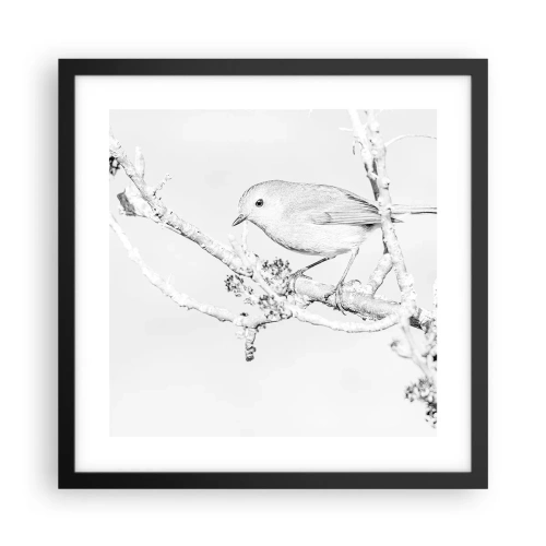 Pôster com moldura preta - Manhã de inverno - 40x40 cm