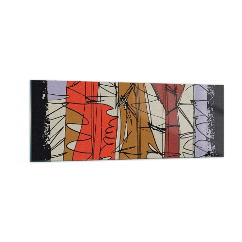 Quadro em vidro - Composição espontânea - 140x50 cm