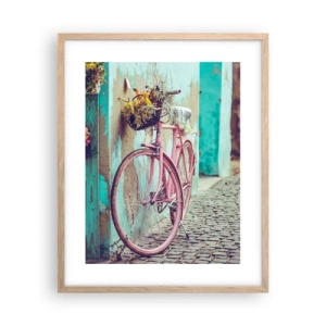 Pôster com moldura de carvalho claro - Volto logo - 40x50 cm