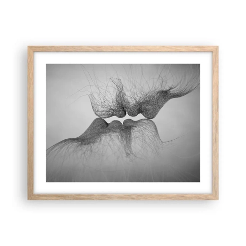 Pôster com moldura de carvalho claro - O beijo do vento - 50x40 cm