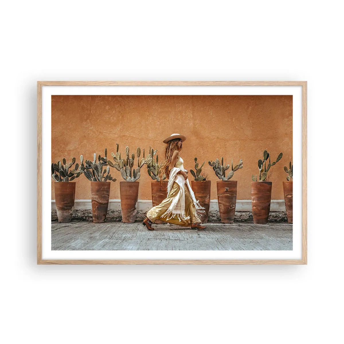 Pôster com moldura de carvalho claro - Estilo hippie - 91x61 cm